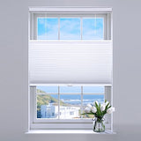 SUNFREE Top Down Bottom Up Cellular Blinds,Cellular Shades Blackout, Honeycomb Window Shade for Windows, 34" W x 64" H, White(Blackout)