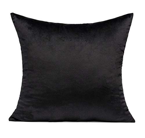 VAKADO 20x20 Black Pillow Covers Decorative Velvet Cozy Soft Solid Square Throw Cushion Cases Home Decor for Couch Sofa Bedroom Office Set of 2