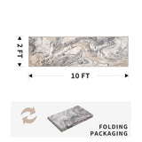 PADOOR Abstract 2'x10' Runner Rug, Washable Non-Slip Low Pile, Marble Grey