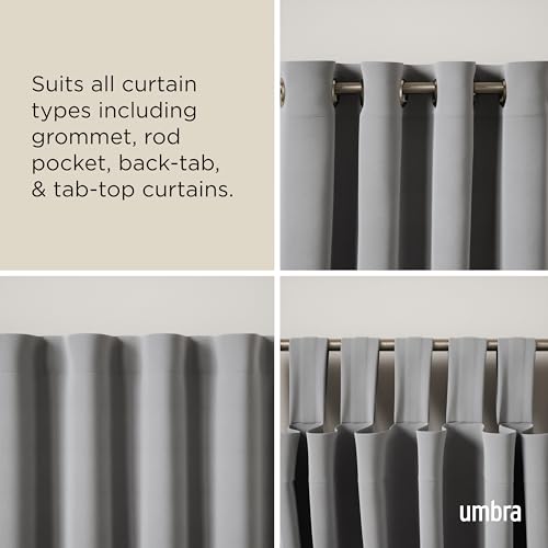 Umbra Twilight Curtain Rod Set – Wrap Around Design Ideal for Blackout or Room Darkening Panels, 30 to 84 Inches, Nickel