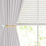 Groleca 2 x Heavy Duty U Shaped Metal Curtain Holdbacks Curtain Tiebacks with Clear Crystal Ball Pull Backs Curtain Holders for Drapes (Gold)
