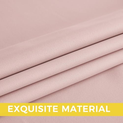 NICETOWN Blush Pink Blackout Curtains 63 Inches Long 2 Panels for Girls Room, Bedroom, Nursery Thermal Insulated Blackout Drapes Solid Grommet Noise Reducing Window Curtains, W40