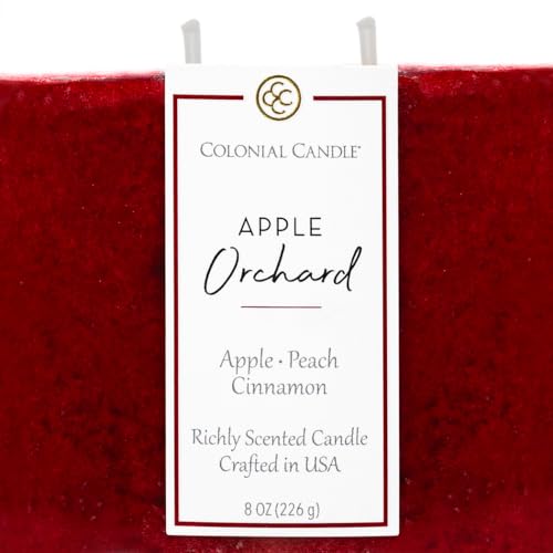 Colonial Candle Apple Orchard Scented Candle Jar, Highly Fragranced Candles for Home Scented, Mottled Wax Candle, 2 Wick, 8 oz - Made in the USA