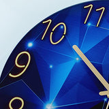 Lafocuse 12 Inch Silent Non Ticking Glass Blue Wall Clock for Living Room Decor, Kitchen Wall Clocks Battery Operated Decorative for Bedroom Office