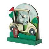 Enesco Allen Designs Golf Tee Time Battery-Operated Wooden Desk Clock, 5.9 Inch, Multicolor