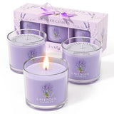 CHILLFLAME Lavender Candle, Scented Candles Gift Set for Stress Relief, 3 Lavender Candles for Women and Men, Birthday Candle Gifts for Women, Christmas Candles for Women (Purple, 7 oz)