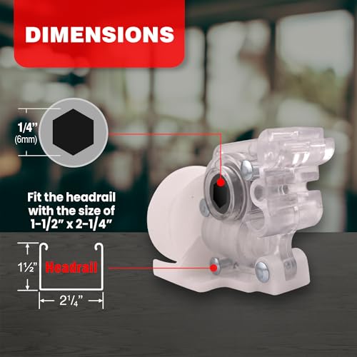 Amazing Drapery Hardware Clear Low Profile Cord Tilt Control 2ct - Fits Hex Rod, 1/4" Hex Hole, Ideal for 2" Horizontal Blinds