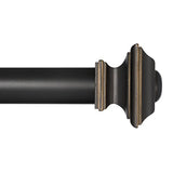 Ivilon Window Treatment Curtain Rod - Square Finials, 1 1/8 in Rod, 48 to 86 Inch, Antique Black
