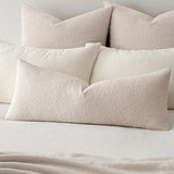 MIULEE Textured Boucle Throw Pillow Cover Beige Accent Solid Lumbar Pillow Case Decorative Soft Pack of 1 Couch Cushion Chair Sofa Bedroom Livingroom Home Decor,36x14 Inch