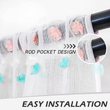MYSKY HOME Rainbow Pom Pom Curtains for Living Room Light Filtering 84 Inch Long Bedroom Curtains for Nursery Girls Kids Room Rod Pocket Bohemian Voile Window Drapes 52 x 84 inch 2 Panels