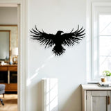 Yuzhuo Metal Viking Raven Wall Art Norse Mythology Crow Wall Decor with Gothic Metal Wall Sculpture Suitable for Living Room Bedroom Indoor Outdoor Garden Home