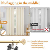 TONIAL Curtain Rod 32 to 58 Inch(2.6 to 4.8 ft), Splicing Adjustable 3/4 Single Rods for Windows 20 to 53 Inch(1.7 to 4.4 ft) Decorative Drapery Rod with Translucent Diamond Finial, Gold
