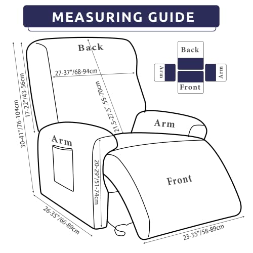 Iauddy Recliner Slipcover-Stretch Soft Slip Reclining Chair Slipcovers 4 -Pieces Furniture Protector for Recliner with Pocket Fitted Sofa Couch Cover Lazy Boy Chair Cover