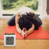 Golden Monkey 7 Color Changing Alarm Clock Adults Cube Digital Night Light with Calendar Temperature Display Wake Up LED Alarm Clock for Bedroom Office Bedside Desk