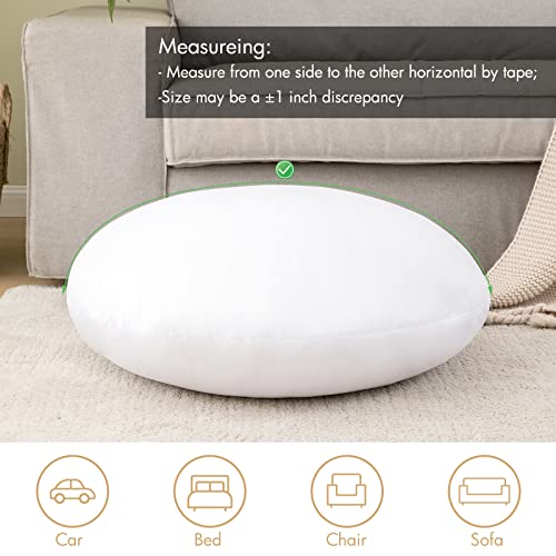 MIULEE 16 Inch Round Throw Pillows Pillow Insert, Floor Pillow Form Stuffer Sham for Decorative Cushion Bed Couch Sofa Wedding