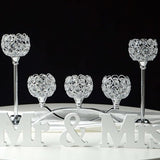 Crystal Tealight Candle Holder Centerpiece Home Decorative Candlestick Holder Elegant Table Centerpiece Home Decor Wedding Party Anniversary (Silver, Set of 3)
