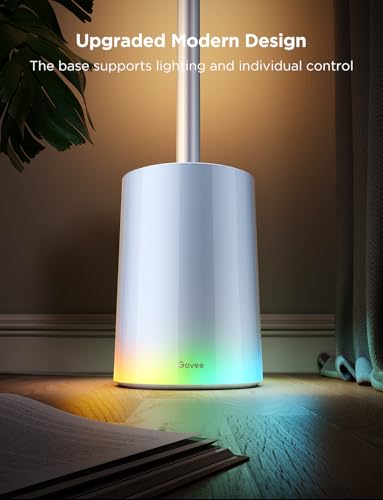 Govee Floor Lamp 2, RGBIC, Warm Cool White LED,Compatible with SmartThings, Matter, Alexa, 1725lm, Music Sync, Scene Modes, Smart Floor Lamp for Living Room, Bedroom, Silver(1 Pack)