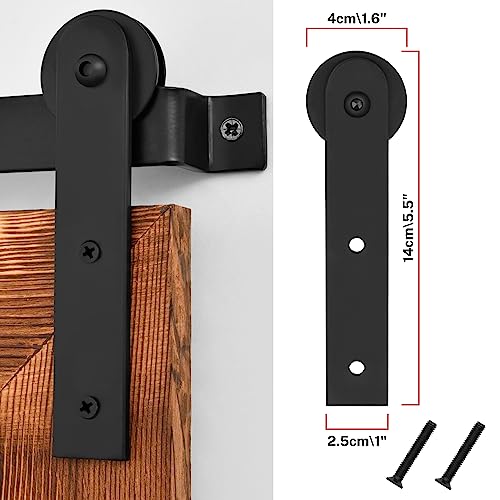COGOOD Farmhouse Barn Door Mirror - 41" x 26" Rustic Wood Framed Wall Mirror for Bathroom, Living Room, Bedroom Wall Decor (Brown)