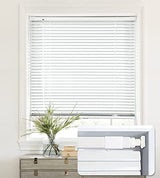 LazBlinds No Drill Cordless Aluminum Mini Blinds, 34'' W x 36'' H, White | No Drill Blinds, Horizontal Mini Blinds, Blinds for Indoor Windows