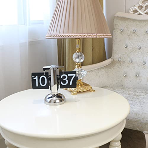 HERCHR Retro Flip Clock, Retro Analog Flipping Clock Automatic Page Turning Internal Gear Operated Clock Mechanical Digital Desk Clock with Large Numbers for Home Office Decor, 8.1 X 6.7 X 3.5 Inches