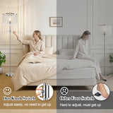 【Upgraded】 Dimmable Crystal Floor Lamps for Living Room, 1000LM LED Bulb Included, Standing Lamp with Knob Switch, Tall Silver Modern Floor Lamp for Bedroom Nursery Office Reading