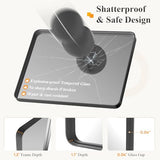 Sweetcrispy Bathroom Wall Mirror, 36x24 Inch Wall Mount Mirror for Over Sink, Modern Rounded Rectangle Vanity Mirrors with Matte Metal Framed, for Home Decor, Living Room, Bedroom, Black