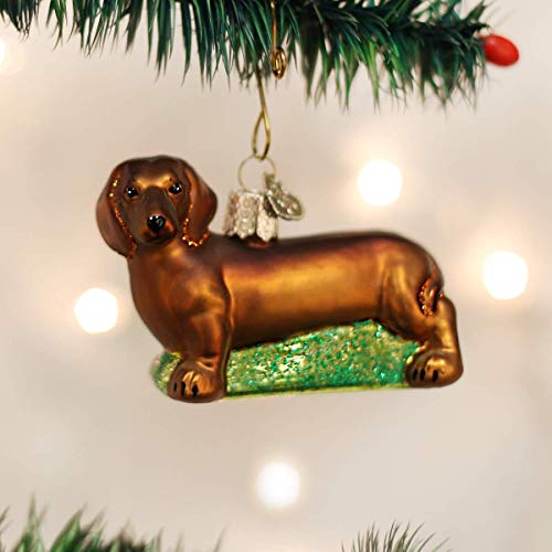 Old World Christmas Dachshund Glass Blown Ornament for Christmas Tree, Handcrafted Holiday Decoration, Dog Collection