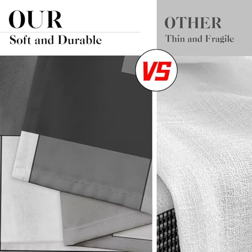 Black White Gray Kitchen Window Curtains Valance and Tier Set 36 Inch, Dark Grey Modern Geometric Rod Pocket Short Tier Curtain for Bathroom, Small Cafe Drapes for Kitchen Decor