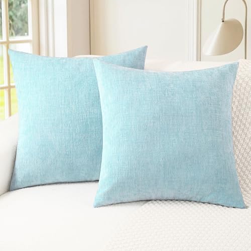 CaliTime Decorative Throw Pillow Covers 20 X 20 Inches Light Blue Grey