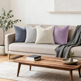 Mecatny Corduroy Decorative Throw Pillow Covers 24x24 Set of 2 Lilac