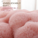 Smoofy Faux Fur Throw Blanket for Couch - Blush Pink Super Soft Cozy Bubble Blanket, Fluffy Plush Fuzzy Throw for Sofa & Bed, Thick Lightweight Warm Blanket, Luxury Aesthetic Gift for Women 50"x60"