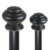 Decopolitan Urn Telescoping Double Drapery Rod Set, 36-72", Antique Bronze