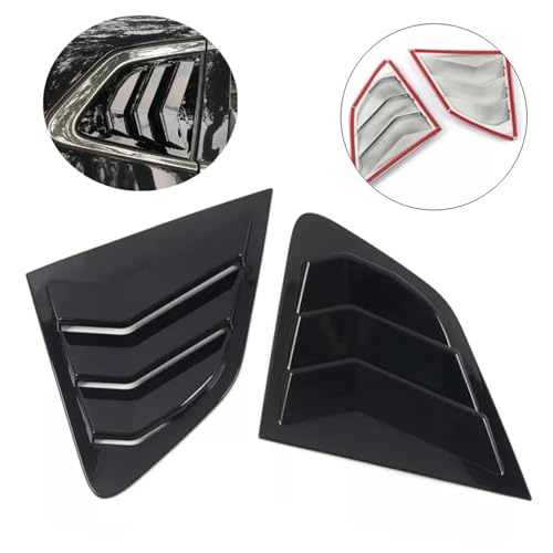 2PCS Fit for Nissan Rogue Sport 2017-2021 Qashqai J11 2014-2021 Car Rear Exterior Window Quarter Louver Cover Side Vent Shutter Trim(Gloss Black)