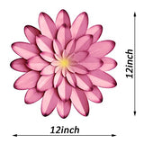 AHYS Metal Flowers Wall Decor Indoor Outdoor Metal Wall Art for Farmhouse Home Living Room Bedroom Bathroom Garden Decor – 12 Inch - Pink