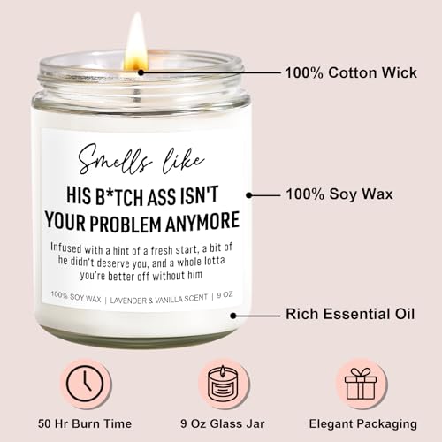 Younift Funny Scented Candles, Divorce Gifts for Women, Divorce Party Decorations - Cheer up, Breakup Gifts for Women, Newly Divorced Woman, Her - Break up, Ex Boyfriend Presents - 9 oz