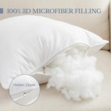Leeden 18 x 18 Pillow Inserts (Set of 2) - Throw Pillow Inserts with 100% Cotton Cover - 18 Inch Square Decorative Pillows for Sofa, Couch, Bed and Home Decor