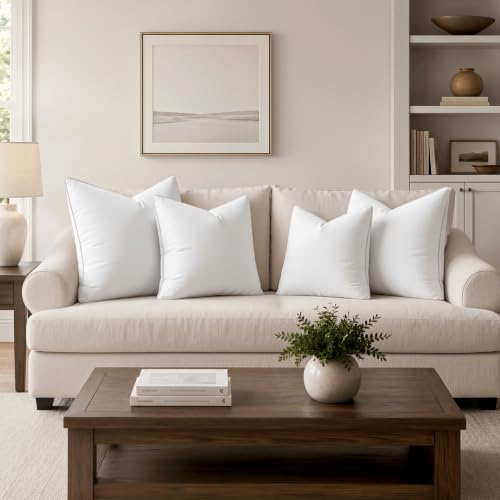 MIULEE 18 x 18 Pillow Inserts (Set of 2) -Decorative Throw Pillows for Couch Sofa with 100% Cotton Covers