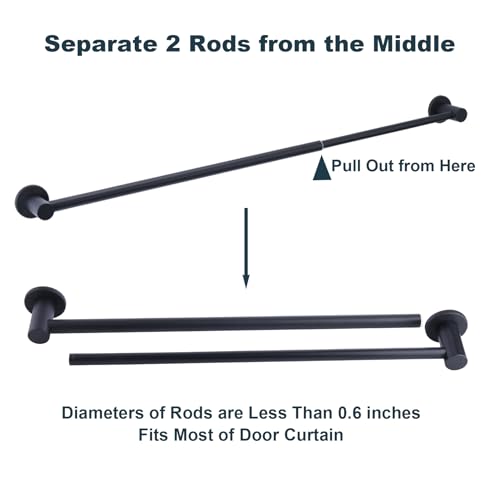 18-31.5 inches Adjustable Magnetic Curtain Rod for Metal Door, Magnetic Towel Bar Holder for Kitchen Refrigerator, Magnet Flip Calendar Chart Rod for Whiteboard, Black, 1 Pack