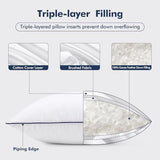 MIULEE Goose Feather Down 20x20 Pillow Insert Set of 2 with 100% Down-Proof Cotton Cover, Soft Fluffy Decorative Pillow for Sofa Bed Couch Living Room White