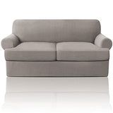 PrinceDeco Stretch Loveseat Sofa Cover Bundle T Cushion Loveseat Slipcover, Taupe
