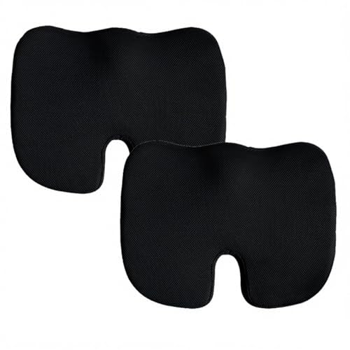 2 Pcs Machine Washable Seat Cushion Covers, Universal Fit & Comfort, Premium Replacement (Cover Only) (Black)