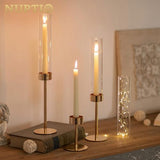 NUPTIO Hurricane Candlestick Holders for Centerpiece, Taper Candle Holders