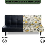 Lemon Bird Futon Covers Slipcover Full Size Stretchable Futon Sofa Cover Soft Washable Couch Slipcover with Elastic Bottom for Indoor