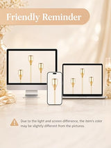 NLBTW Set of 6 Gold Taper Candle Holders, Tall Candlesticks Holder for Dining Table Centerpiece, Fall Decor, Fireplace Mantel & Wedding Gift (Fits 3/4" Thick Candles)
