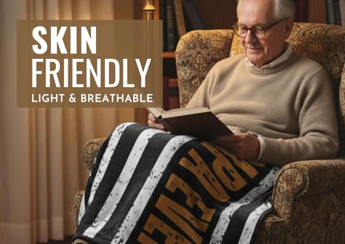 Papa Gifts from Grandkids, Grandchildren, Gifts for Grandpa, Throw Blanket for Grandfather, Presents from Granddaughters Grandsons for Father's Day, Birthday, Christmas - USA FLAG (60 x 80 inches)