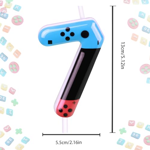 Gaming Candle,Level 10 Number Birthday Cake Candles,10 Birthday Decorations for Boys,10th Birthday Candle Gamepad Birthday Candles,Video Game Controller Themed Kids Birthday Party Supplies（Number 10