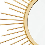 3 Pack Metal Mirrors for Wall Sunburst Wall Mirrors Home Décor Decorative Hanging Wall Art for Living Room Bedroom Entryway (Gold, Flower+Sunburst)