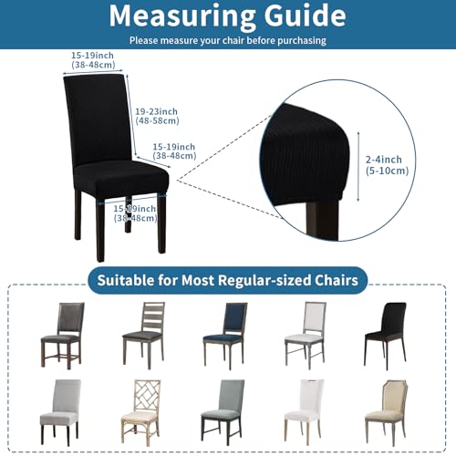 Stretch Dining Room Chair Covers Set of 6, Removable Washable Chair Covers for Dining Chairs,Dining Room, Hotel, Ceremony