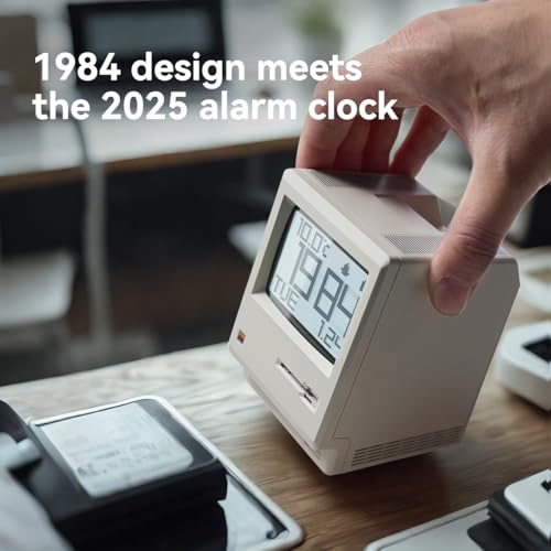 Maclock Retro-Style Alarm Clock, paying Homage to the Classic 1984 Model, Perfect for Bedroom desktops, Living Room Decoration, Silent Digital Alarm Clock, and Children's