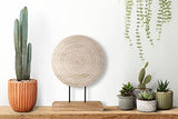 Housewarming Gifts Farmhouse Table Sculpture Home Decor Statue Mandala Carved for Modern Home 10" x 14", Living Room, Fireplace Mantel Shelf, Table and Entryway Decor Stand (Design 1)